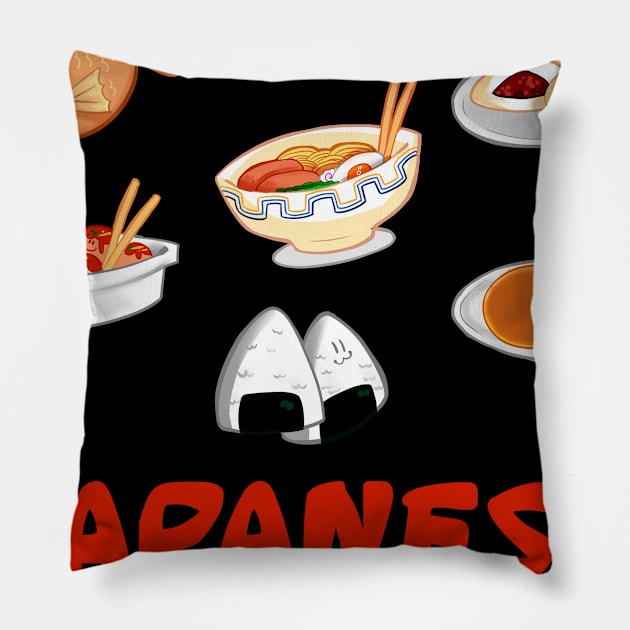 Japanese Street Food Pillow by Techagau