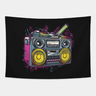 Ghetto Blaster Boom Box 80s Hip-Hop Stereo Tapestry