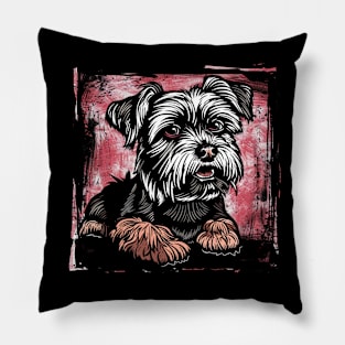 Retro Art Yorkshire Terrier Dog Lover Pillow