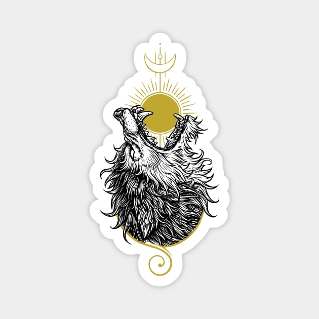 Fenrir's Brood: Gold Version 02 Magnet by Ian Moss Creative