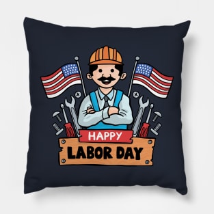 Happy Labour Day Pillow