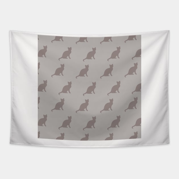 Cat Silhouette Neck Gaiter Gray Cats Neck Gator Tapestry by DANPUBLIC