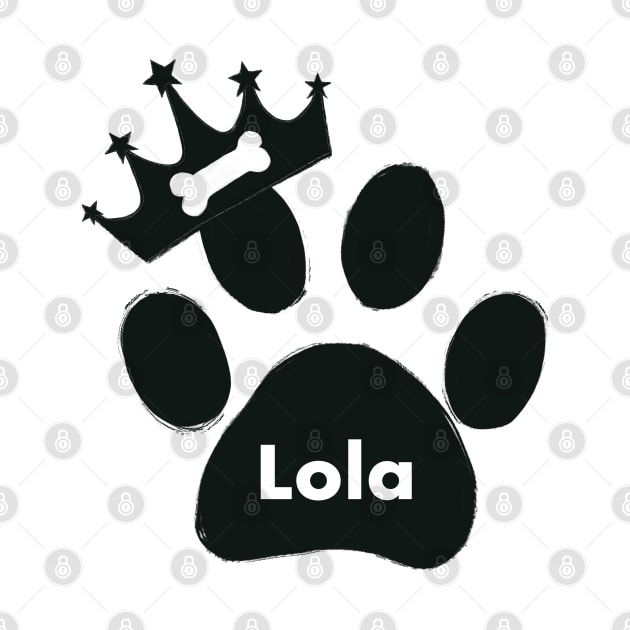 Lola name made of hand drawn paw prints by GULSENGUNEL