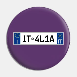 Italy car license plate Pin