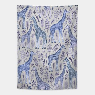 Blue Giraffe Pattern Tapestry