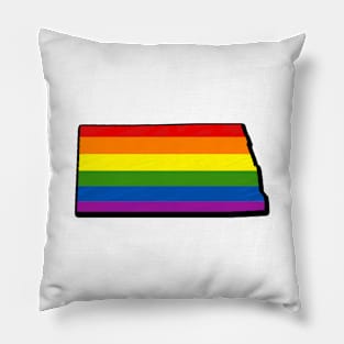 Rainbow North Dakota Outline Pillow