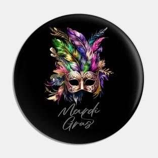 Mardi Gras Masquerade Mask Bead Parade Women Men Kids Pin