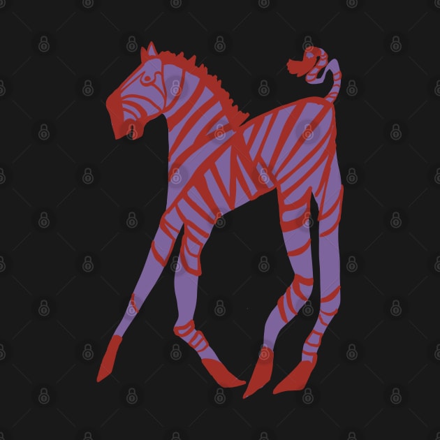 Purple and red zebra by Shadoodles