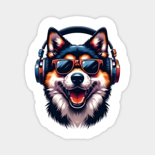 Canaan Dog as Smiling DJ in Japanese Art Style Magnet