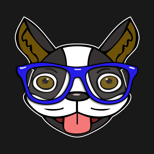 Hipster Boston Terrier by headrubble