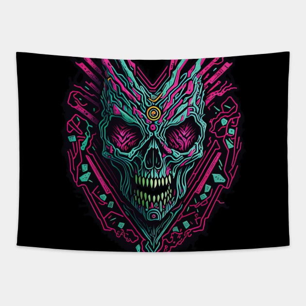 Cyborg Hearts Tapestry by Houerd