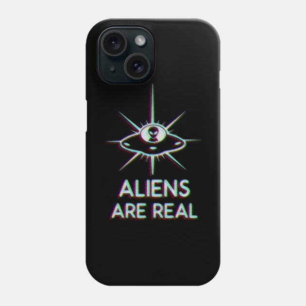 Aliens Are Real - UFO / UAP (Glitched Version) Phone Case by SpaceAlienTees