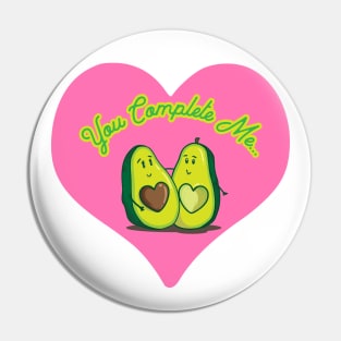 Avocado Vegan Love Heart - You complete me Pin