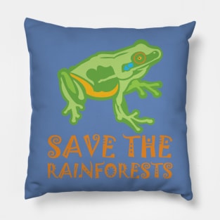 Save the Rainforests Tree Frog Pillow