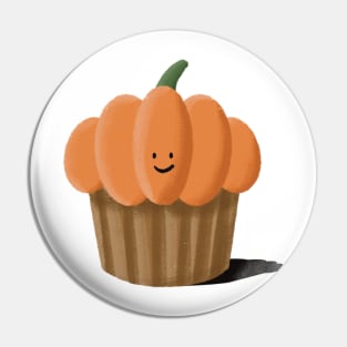 Pumpkin Muffin Illustration Cartoon Pin