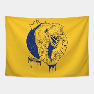 Navy Gold Royal Elephant Tapestry