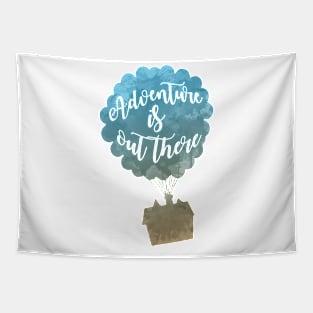 Adventure is out there Inspired Silhouette Tapestry