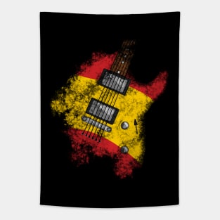 Electric Guitar Spanish Flag Guitarist Tapestry