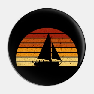 Vintage Sunset Sailing Gift For Sailors and Skippers Pin