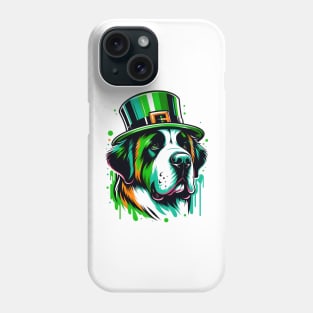 St Bernard's Vibrant Celebration on St Patrick's Day Phone Case