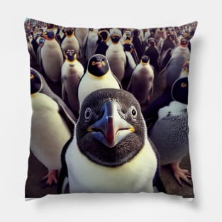 Bird Penguin Wild Nature Funny Happy Humor Photo Selfie Pillow