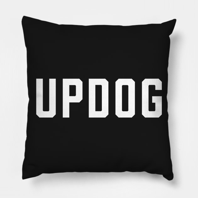 UPDOG WHITE Pillow by ArtbyCorey