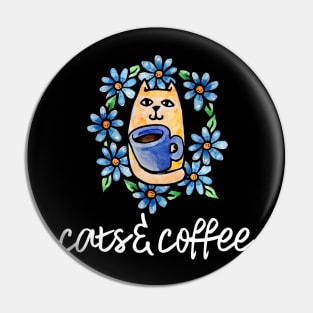 Cats and Coffee Pin