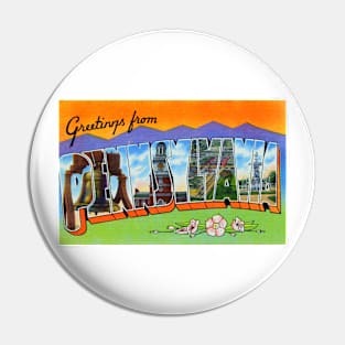 Greetings from Pennsylvania - Vintage Large Letter Postcard Pin