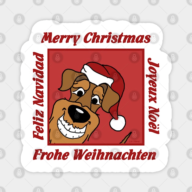 Airedale Terrier Christmas Magnet by LivHana