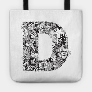 Floral Letter D Tote