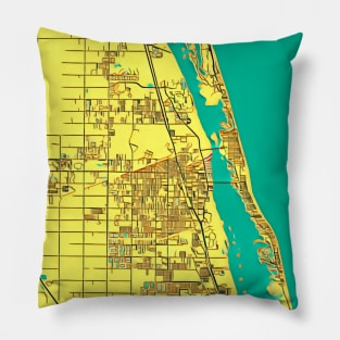 Vero Beach Florida Map Graphic Art Pillow