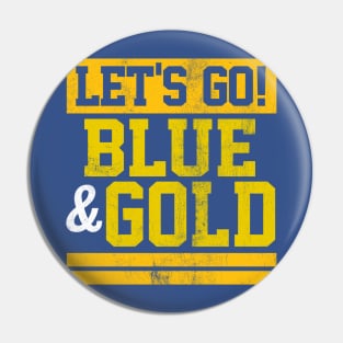 Let's Go Blue & Gold Team Favorite Colors Vintage Game Day Pin