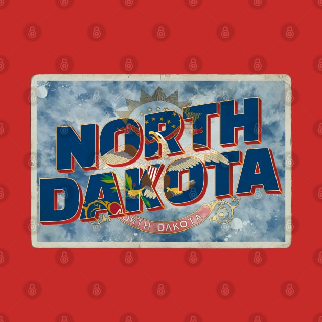 North Dakota vintage style retro souvenir by DesignerPropo