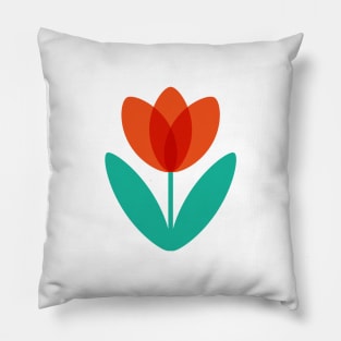 Red Tulip in White by Suzie London Pillow