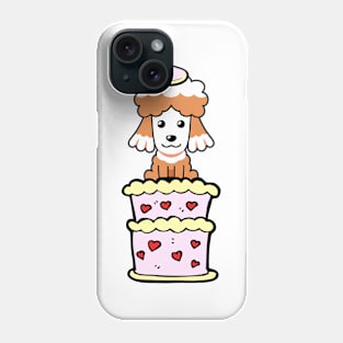 Brown dog Jumping out of a cake Phone Case