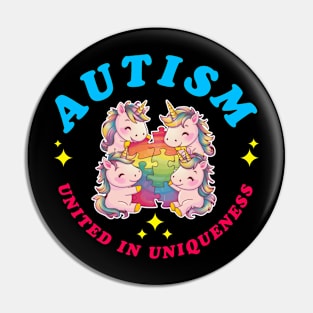 Autism awareness Unicorn Pin