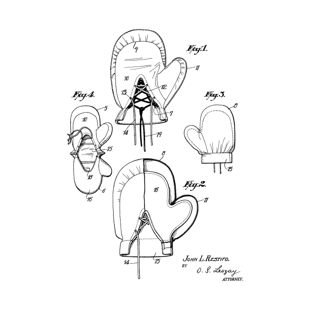 Boxing Glove Vintage Patent Hand Drawing by TheYoungDesigns