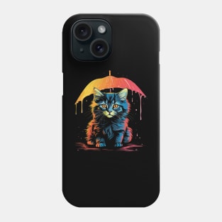 American Bobtail Rainy Day With Umbrella Phone Case