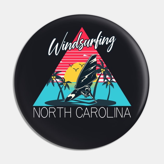 Windsurfing North Carolina Summer Beach Pin by Foxxy Merch