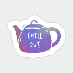 watercolor tea pot - chill out Magnet