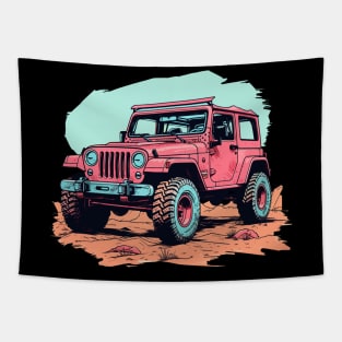 Pink Jeep Girls Tapestry