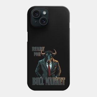 Suited Up & Bullish. Broker Bull ready for the Bull Market Phone Case