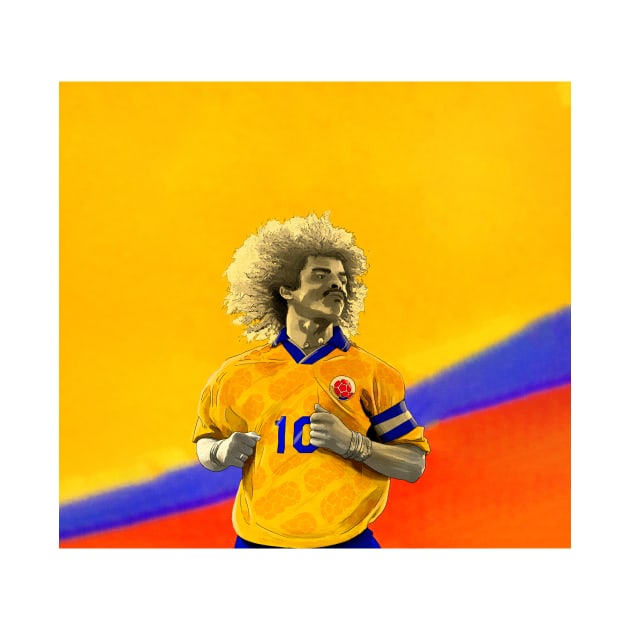 Carlos Valderrama - Colombia Football Artwork by barrymasterson