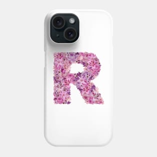 Pink Floral Letter R Phone Case