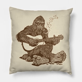 Bigfoot Playing Guitar Pillow