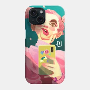 Pink girl Selfie Phone Case