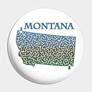 State of Montana Colorful Maze Pin