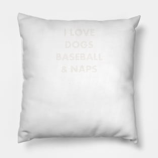 DOGS BASEBALL NAPS WHITE Pillow