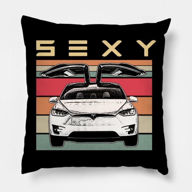 Vtg S3XY Tesla - Model S, Model 3, Model X, Model Y Pillow by kiwodesign