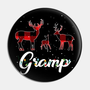 Gramp Reindeer Plaid Pajama Shirt Family Christmas Pin